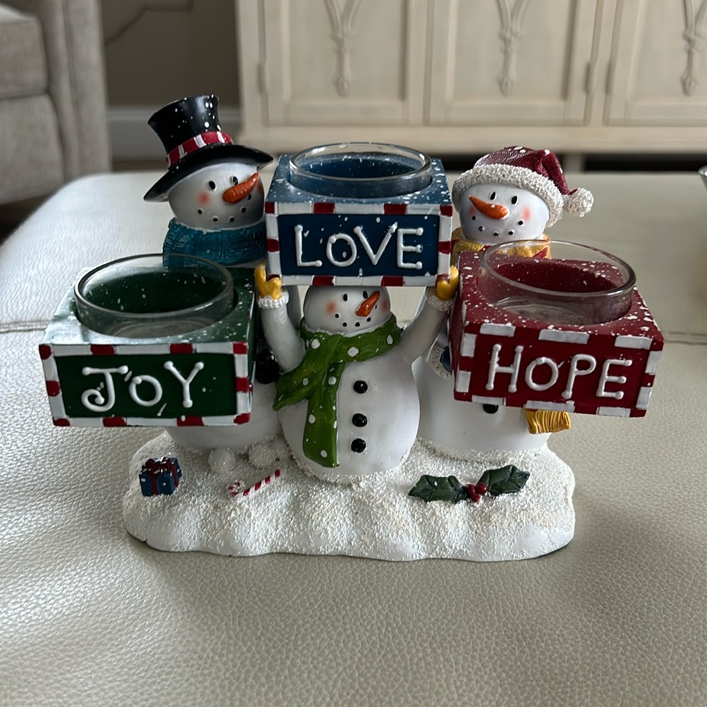 Yankee Candle snowman votive holder